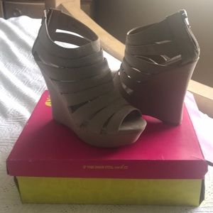 Charlotte Russe Taupe Wedges!